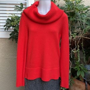 Vintage orange Lauren Ralph Lauren wool blend knitted sweater with big collar